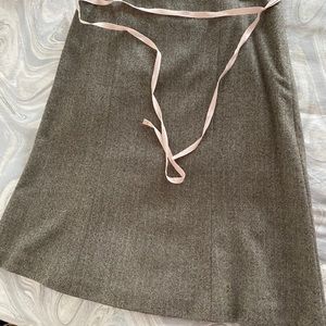 J. Crew brown with pink detail wool skirt.